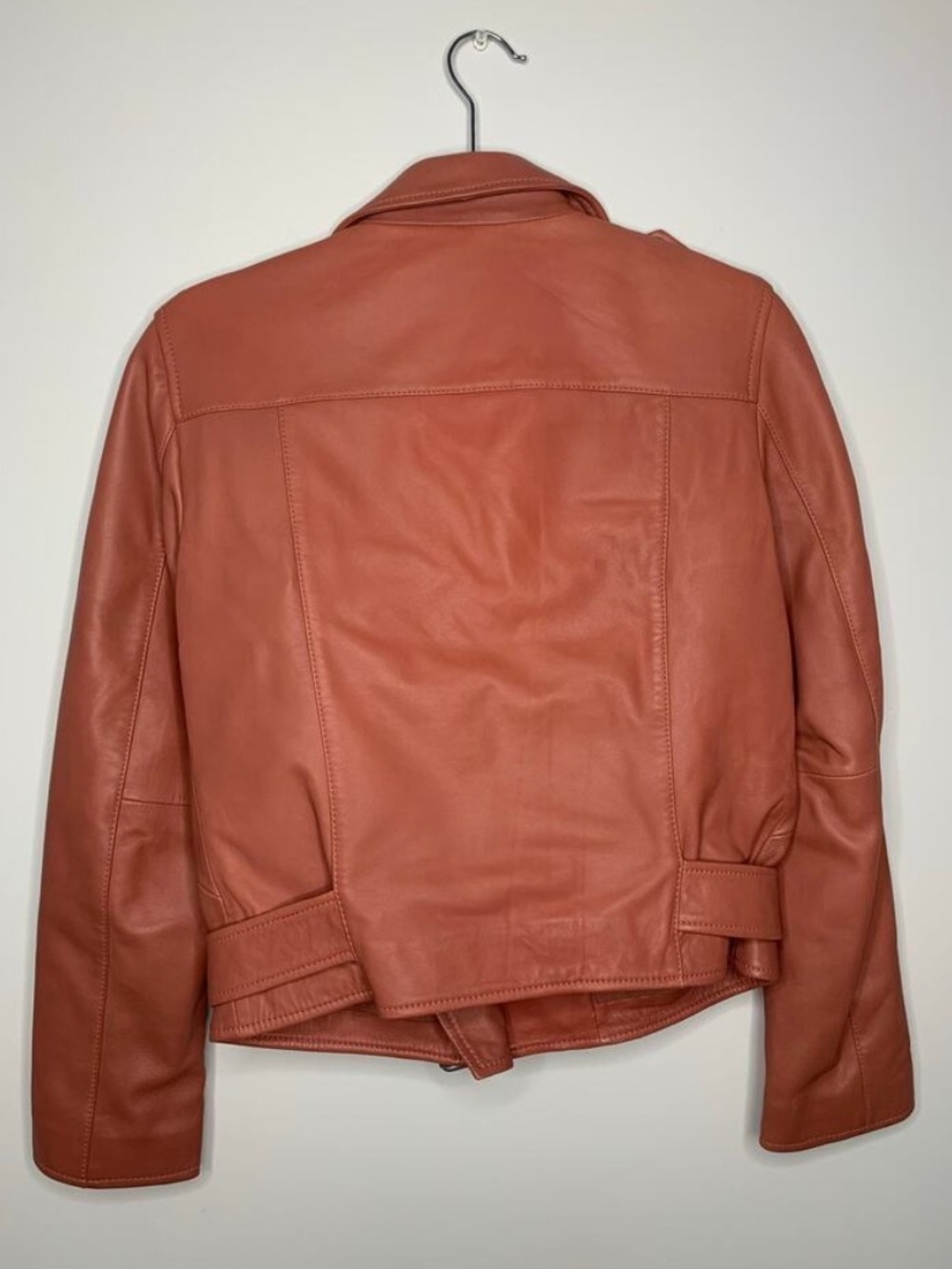 Allsaints Designer Women's Leather Moto Jacket - Unique Rose Color 🥀 - Picture 2 of 9